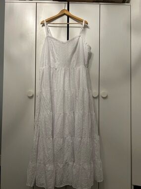 Lane Bryant White Eyelet Tiered Maxi Dress